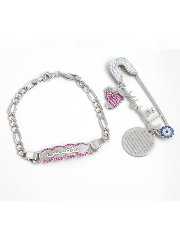 بروش واسوارة فضة خالص بالكريستال  #545