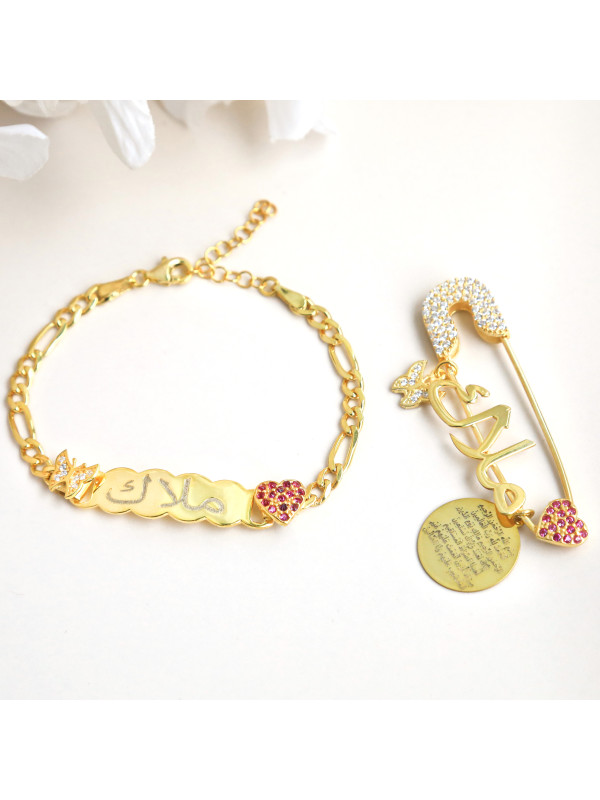 بروش واسوارة فضة خالص بالكريستال  #730