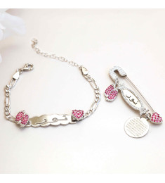 بروش واسوارة فضة خالص بالكريستال  #945