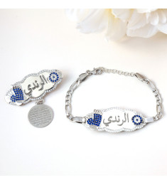 بروش واسوارة فضة خالص بالكريستال  #984