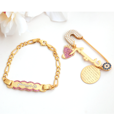 بروش واسوارة فضة خالص بالكريستال  #545