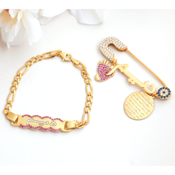 بروش واسوارة فضة خالص بالكريستال  #545