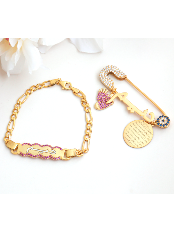 بروش واسوارة فضة خالص بالكريستال  #545