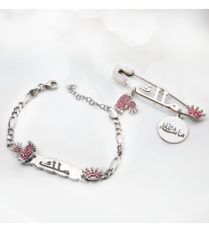 بروش واسوارة فضة خالص بالكريستال  #300