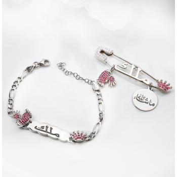 بروش واسوارة فضة خالص بالكريستال  #300 