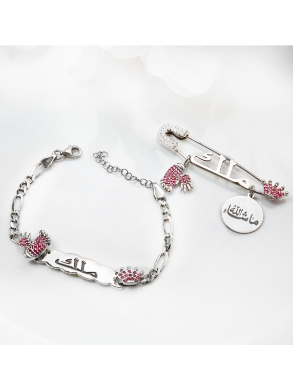 بروش واسوارة فضة خالص بالكريستال  #300