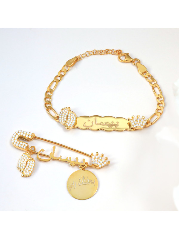 بروش واسوارة فضة خالص بالكريستال  #908