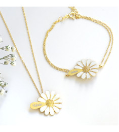 طقم اسوارة وسلسال فضة خالص بإسم #907