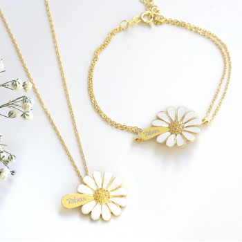 طقم اسوارة وسلسال فضة خالص بإسم #907 