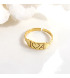 خاتم فضة خالص بحرفين#278