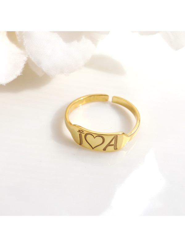 خاتم فضة خالص بحرفين#278