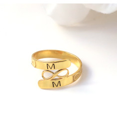 خاتم فضة خالص بإسمين  #206