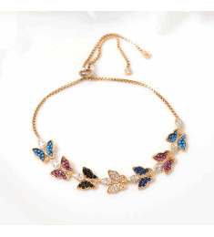 إسوارة  فضة خالص بفراشات #722