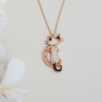 سلسال القطة اطفال فضة خالص #814 