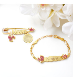 بروش واسوارة فضة خالص بالكريستال  #300