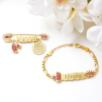 بروش واسوارة فضة خالص بالكريستال  #300 