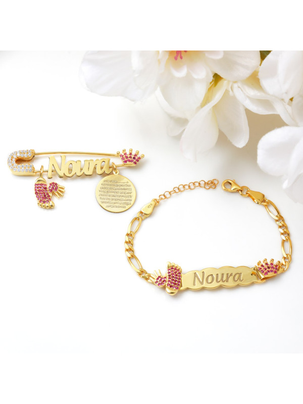 بروش واسوارة فضة خالص بالكريستال  #300