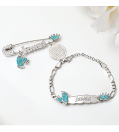 بروش واسوارة فضة خالص بالكريستال  #300