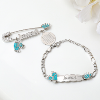 بروش واسوارة فضة خالص بالكريستال  #300 