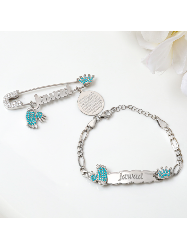 بروش واسوارة فضة خالص بالكريستال  #300