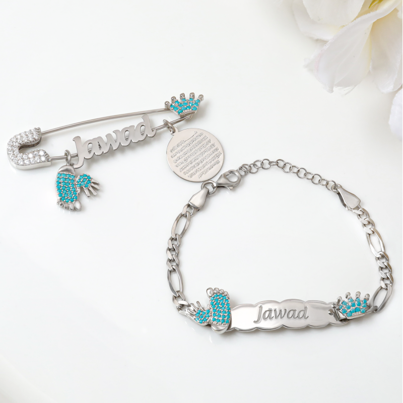 بروش واسوارة فضة خالص بالكريستال  #300