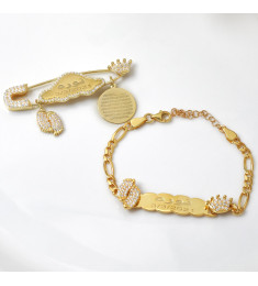 بروش واسوارة فضة خالص بالكريستال  #1153