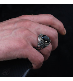 خاتم  زركون فضة خالص #1804