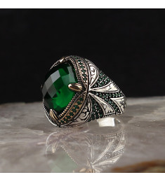 خاتم  زركون فضة خالص #1803