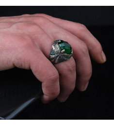 خاتم  زركون فضة خالص #1803