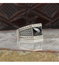 خاتم  زركون فضة خالص #1802