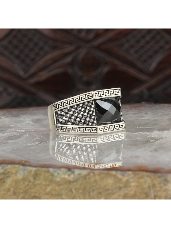 خاتم  زركون فضة خالص #1802