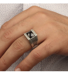 خاتم  زركون فضة خالص #1802