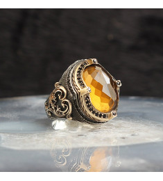 خاتم  الكوارتز فضة خالص #1808