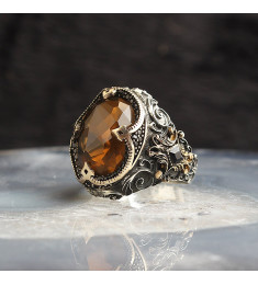 خاتم  الكوارتز فضة خالص #1809