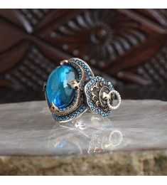 خاتم  زركون فضة خالص #1800