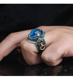 خاتم  زركون فضة خالص #1800