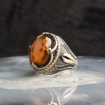 خاتم الكوارتز فضة خالص #1818 