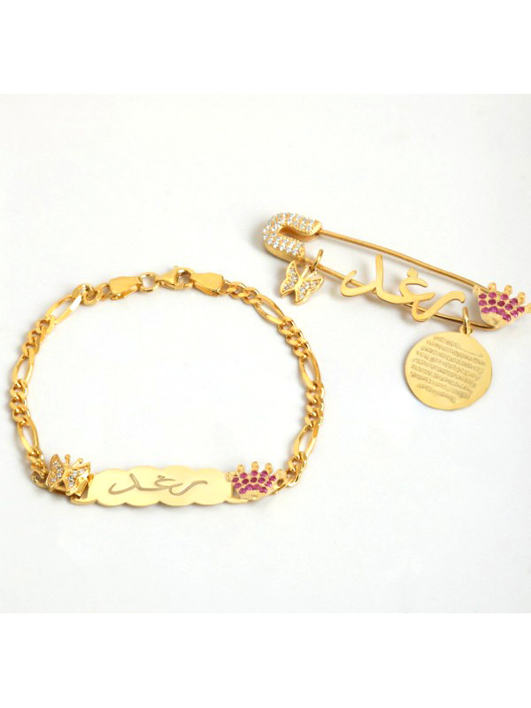 بروش واسوارة فضة خالص بالكريستال  #729