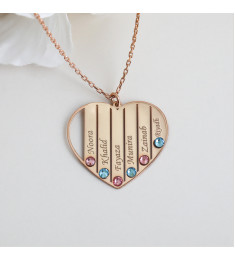 سلسال بخمس اسماء بكريستال ملون #901