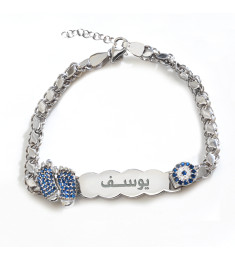 اسوارة يد ورجل فضة خالص بالكريستال #920