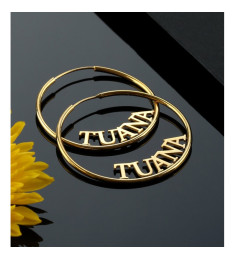 حلق فضة خالص بإسم #546