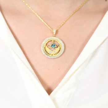 سلسال فضة خالص بحرفين مرصع بالكريستال #423