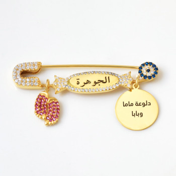 بروش فضة خالص بالكريستال  #922 