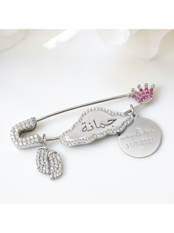 بروش الغيمة فضة خالص #1027