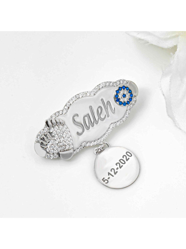 بروش فضة خالص بالكريستال  #537