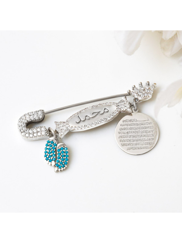 بروش فضة خالص بالكريستال  #1024