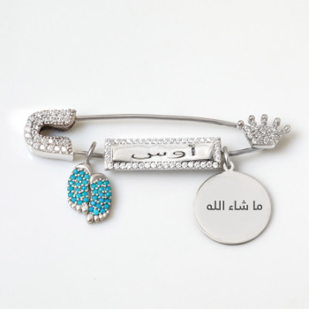 بروش فضة خالص بالكريستال  #712 