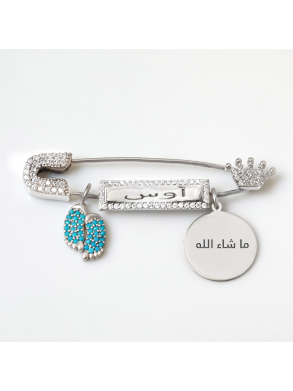 بروش فضة خالص بالكريستال  #712