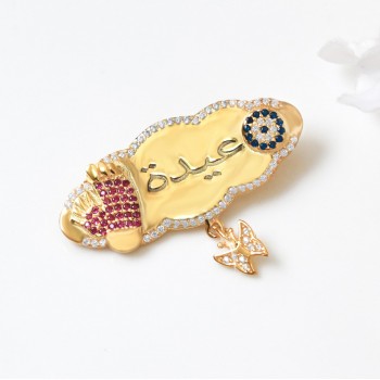 بروش فضة خالص بالكريستال  #1022