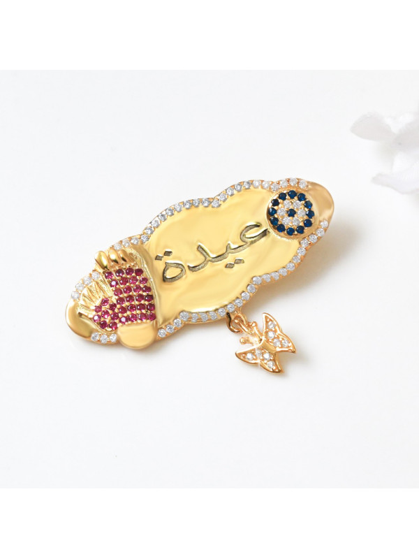 بروش فضة خالص بالكريستال  #1022